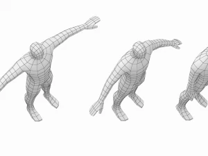 Eroe maschile in maglia di base a tre pose Modello 3D