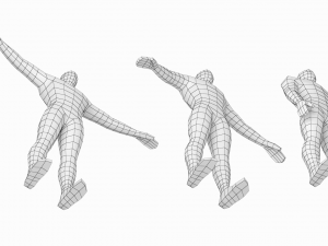 Male Hero in Three Poses Base Mesh 3D Model