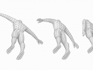 Male Hero in Three Poses Base Mesh 3D Model
