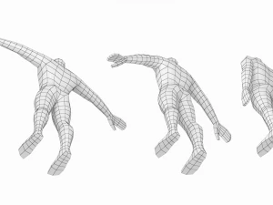 Eroe maschile in maglia di base a tre pose Modello 3D