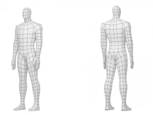 Eroe maschile in maglia di base a tre pose Modello 3D