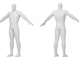 Male Hero in Three Poses Base Mesh 3D Model