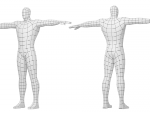 Male Hero in Three Poses Base Mesh 3D Model