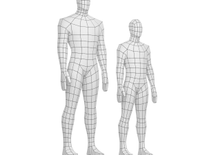 Male Hero in Three Poses Base Mesh 3D Model