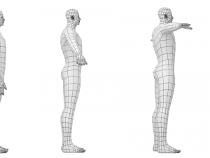 Male Hero in Three Poses Base Mesh Modelo 3D