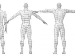 Male Hero in Three Poses Base Mesh Modelo 3D