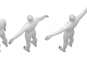 Male Hero in Three Poses Base Mesh Modelo 3D