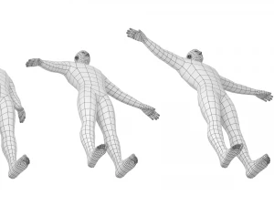 Male Hero in Three Poses Base Mesh 3D Model