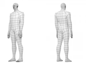 Male Hero in Three Poses Base Mesh 3D Model