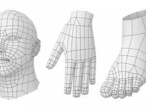 Male Hero in Three Poses Base Mesh Modelo 3D