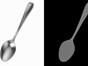 Dessert Spoon Generic Cutlery 3D Model