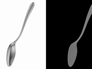 Tatlı Kaşığı Genel &Ccedil;atal Bı&ccedil;ak Takımı 3D Model