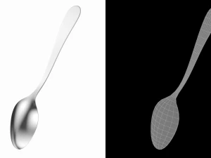 Tatlı Kaşığı Genel &Ccedil;atal Bı&ccedil;ak Takımı 3D Model