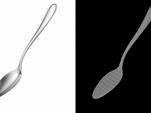 Tatlı Kaşığı Genel &Ccedil;atal Bı&ccedil;ak Takımı 3D Model