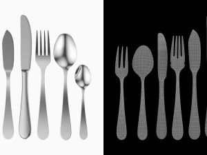 Couverts G&eacute;n&eacute;rique 9 Pi&egrave;ces COLLECTION Modèle 3D