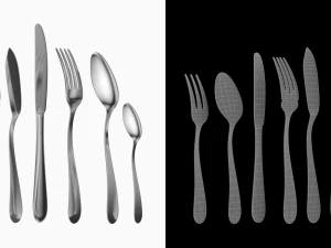 Couverts G&eacute;n&eacute;rique 9 Pi&egrave;ces COLLECTION Modèle 3D