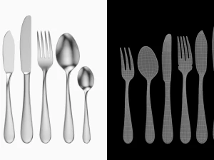 Couverts G&eacute;n&eacute;rique 9 Pi&egrave;ces COLLECTION Modèle 3D