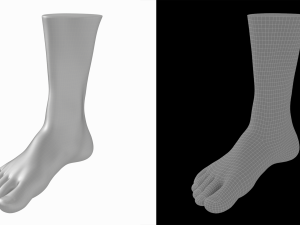 Male Realistic Feet Base Mesh Modelo 3D