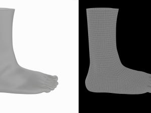 Male Realistic Feet Base Mesh Modelo 3D