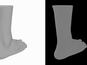 Male Realistic Feet Base Mesh Modelo 3D