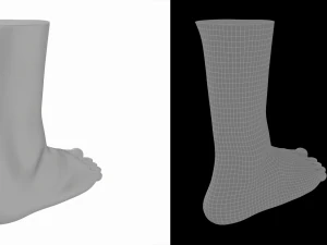 Male Realistic Feet Base Mesh 3D Model