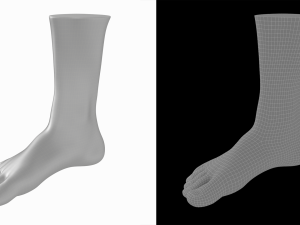 Male Realistic Feet Base Mesh Modelo 3D