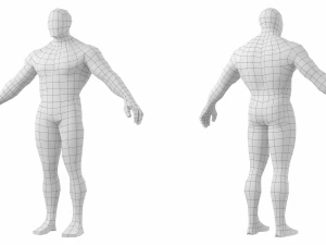 Bodybuilder Male Base Mesh in A-Pose 3D Model