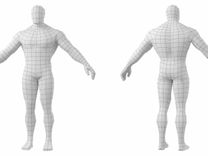 Bodybuilder Male Base Mesh in A-Pose 3D Model