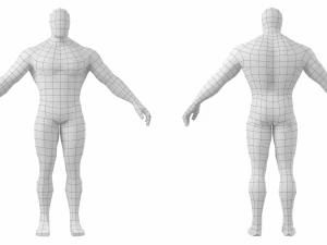 Bodybuilder Male Base Mesh in A-Pose 3D Model