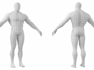 Bodybuilder Male Base Mesh in A-Pose 3D Model