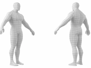 Bodybuilder Male Base Mesh in A-Pose 3D Model