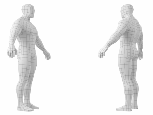 Bodybuilder Male Base Mesh in A-Pose 3D Model