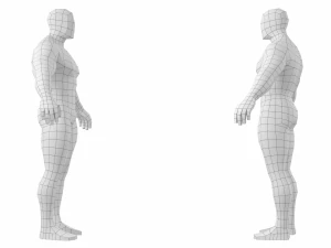 Bodybuilder Male Base Mesh in A-Pose 3D Model