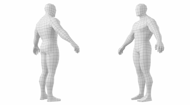 Body base mesh free VR / AR / low-poly 3D model