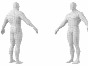 Bodybuilder Male Base Mesh in A-Pose 3D Model