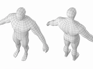Bodybuilder Male Base Mesh in A-Pose 3D Model