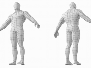 Bodybuilder Male Base Mesh in A-Pose 3D Model