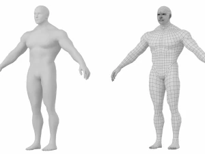Bodybuilder Male Base Mesh in A-Pose 3D Model