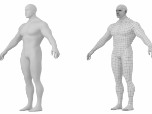 Bodybuilder Male Base Mesh in A-Pose Modello 3D