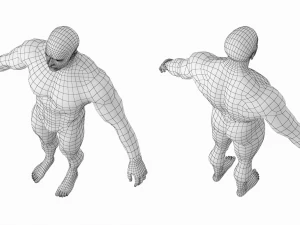 Bodybuilder Male Base Mesh in A-Pose 3D Model