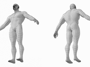 Bodybuilder Male Base Mesh in A-Pose Modello 3D
