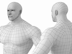 Bodybuilder Male Base Mesh in A-Pose 3D Model