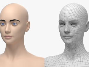 Natural Female 01 T-Pose Base Mesh Modello 3D