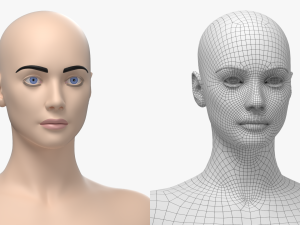 Natural Female 01 T-Pose Base Mesh Modello 3D