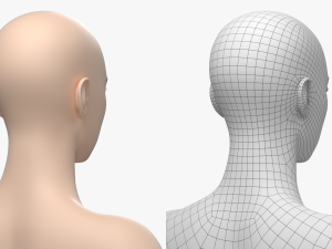 Natural Female 01 T-Pose Base Mesh Modello 3D
