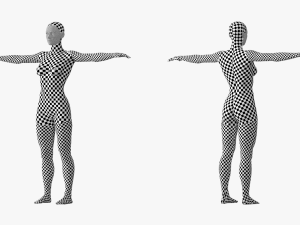 Natural Female 01 T-Pose Base Mesh Modello 3D