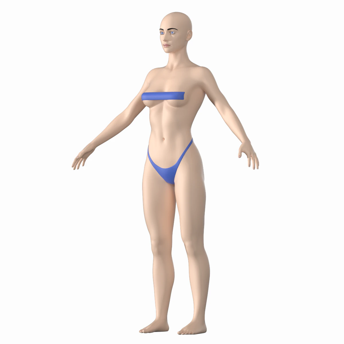 Maglia base Natural Female 01 A-Pose Modello 3D .c4d .max .obj .3ds .fbx .stl .blend
