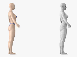 Maglia base Natural Female 01 A-Pose Modello 3D