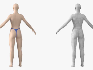 Maglia base Natural Female 01 A-Pose Modello 3D