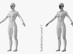 Maglia base Natural Female 01 A-Pose Modello 3D